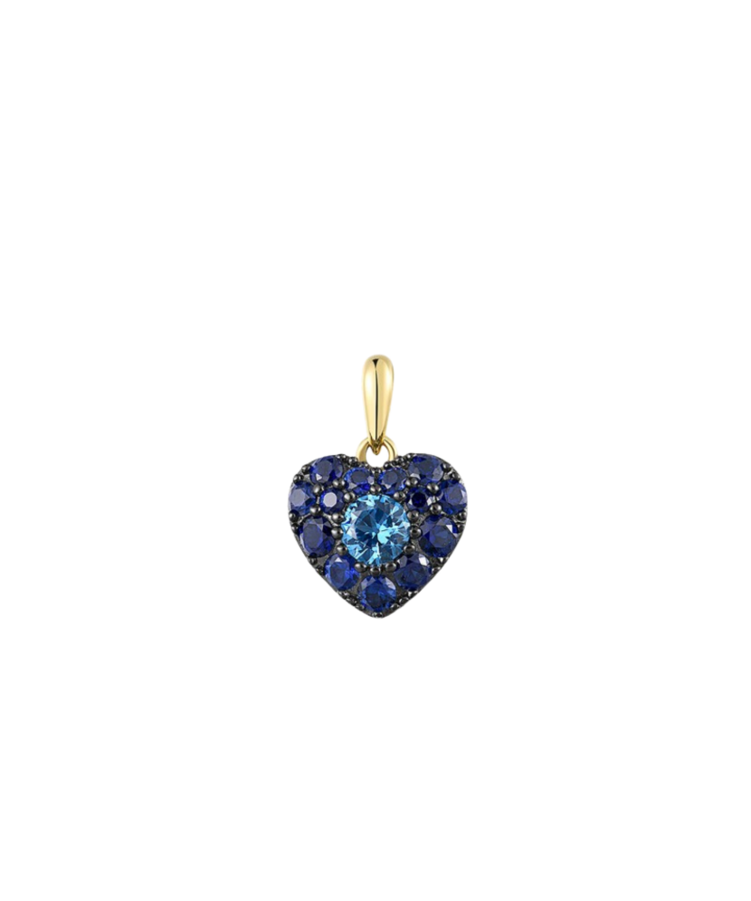 Gold-plated silver pendant with nano sapphire
