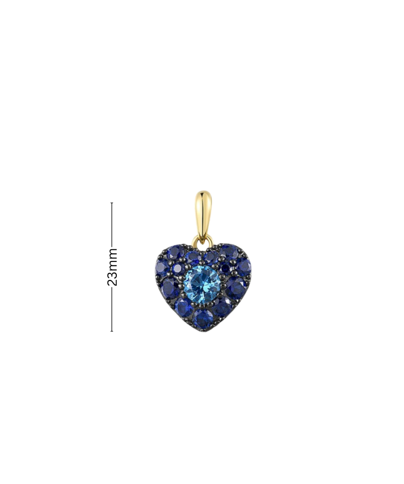 Gold-plated silver pendant with nano sapphire