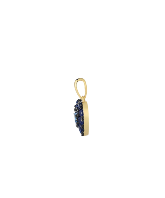 Gold-plated silver pendant with nano sapphire
