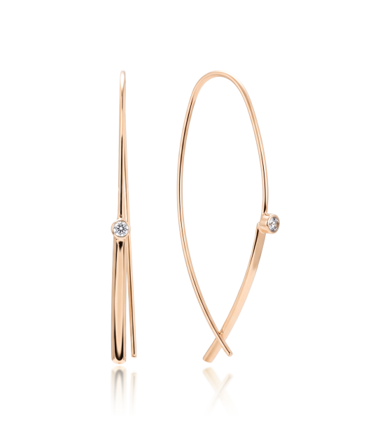 Gold earrings with zircons