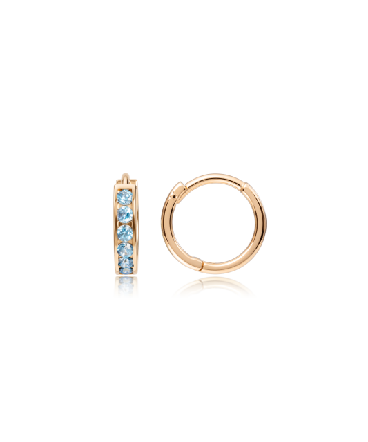 Gold earrings with zircons