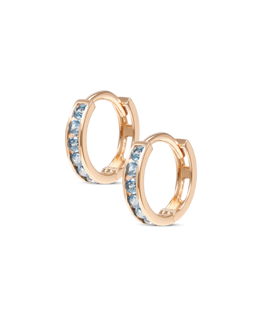 Gold earrings with zircons