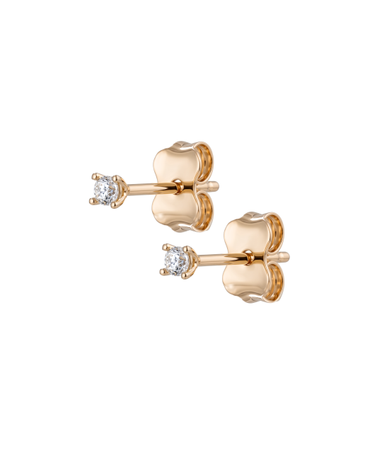 Gold earrings with zircons