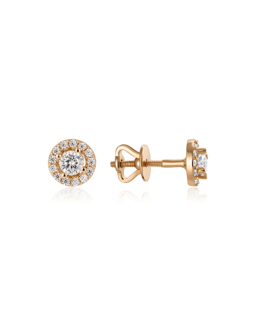 Gold earrings with zircons