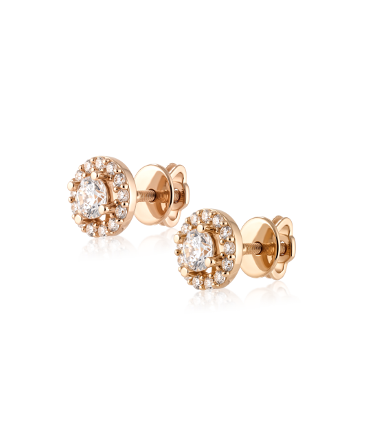 Gold earrings with zircons