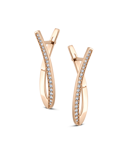 Gold earrings with zircons