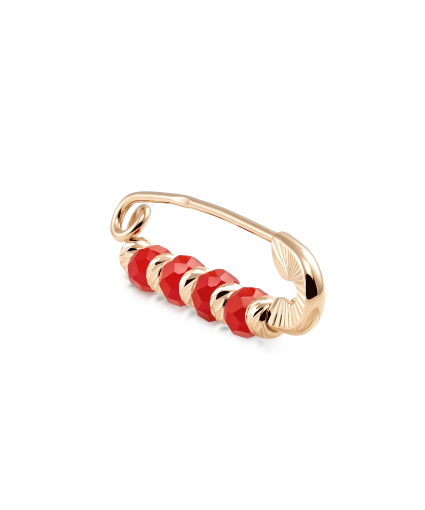 Gold brooch with onyx