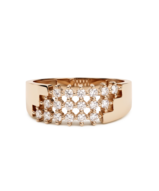 Gold ring with zircons