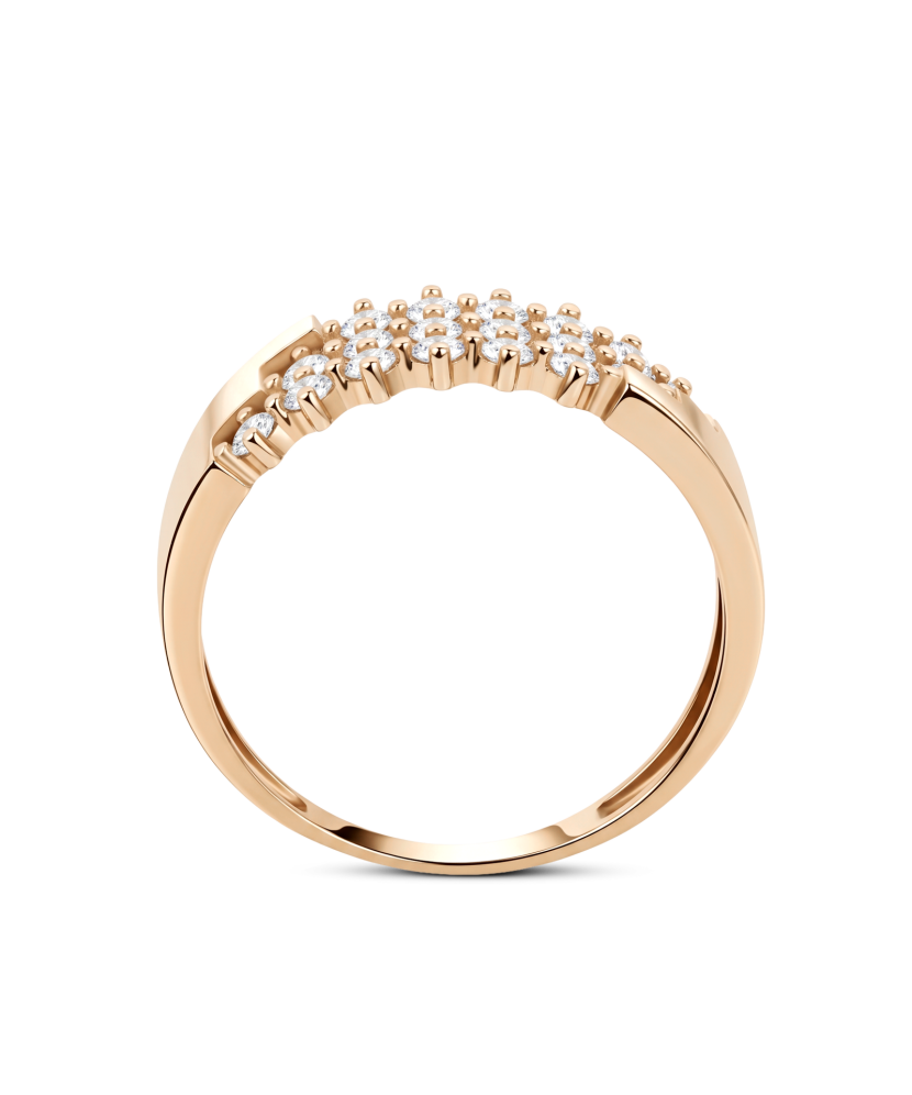 Gold ring with zircons