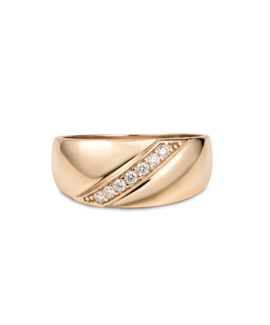 Gold ring with zircons