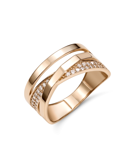 Gold ring with zircons