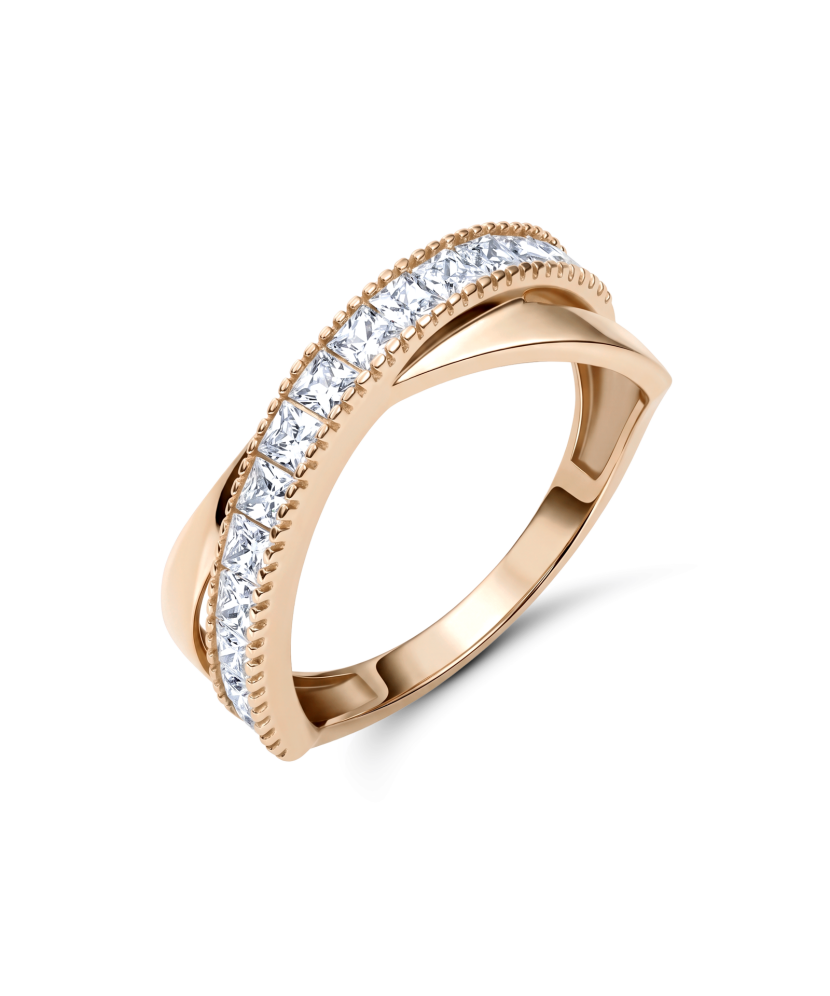 Gold ring with zircons