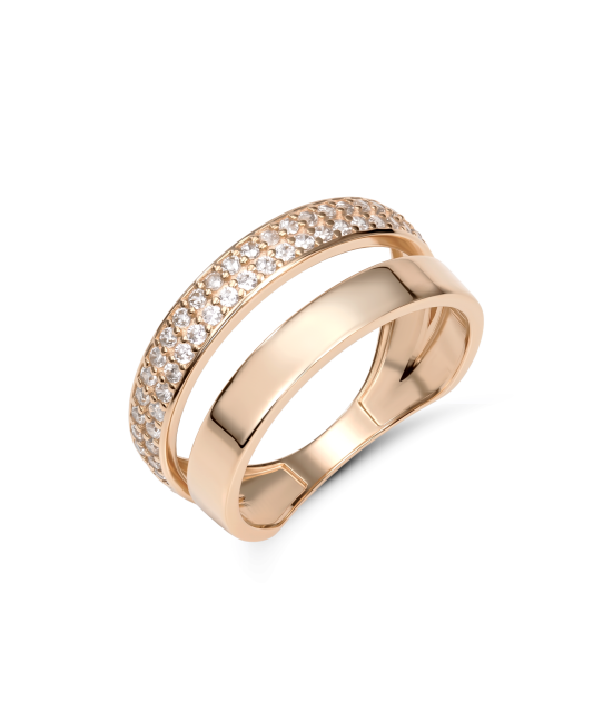 Gold ring with zircons