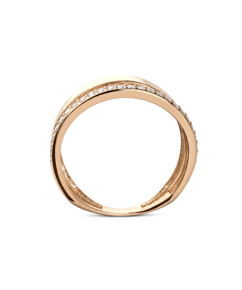 Gold ring with zircons