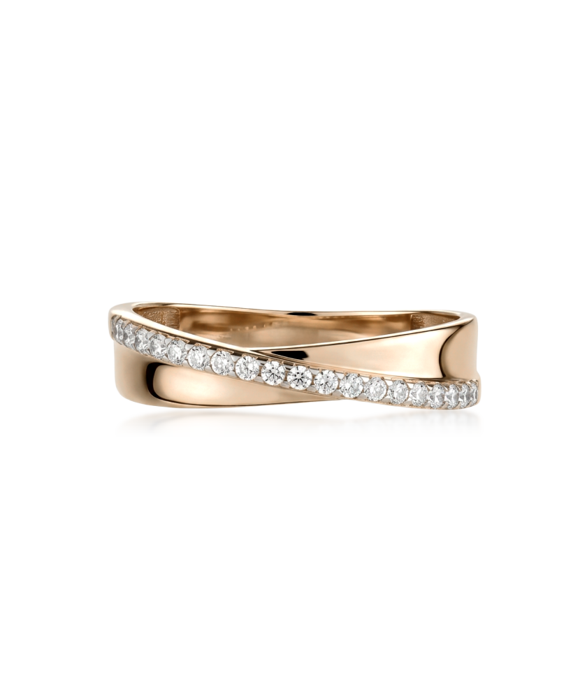 Gold ring with zircons