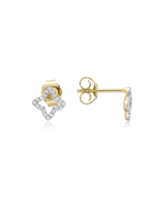 Yellow Gold earrings with diamonds