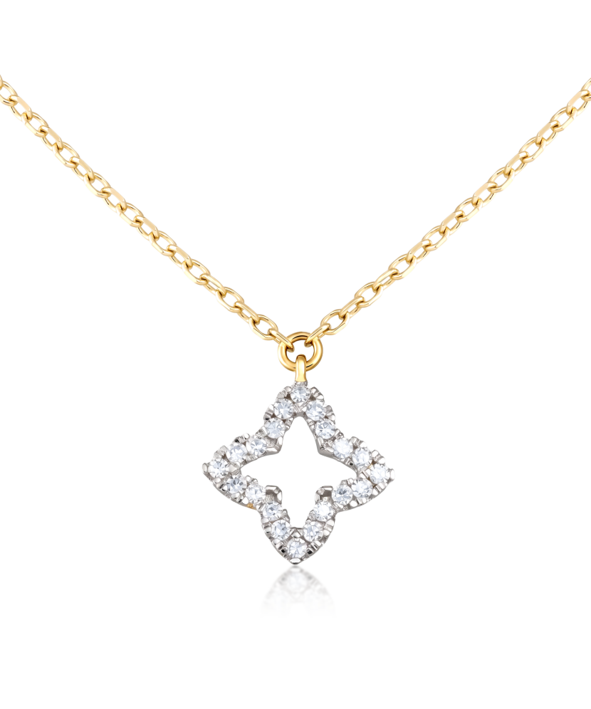 Yellow gold chain with diamond pendant