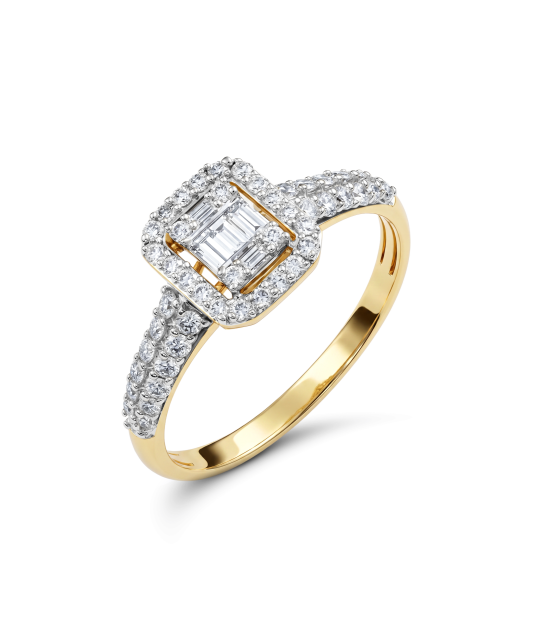 Yellow Gold ring with diamonds