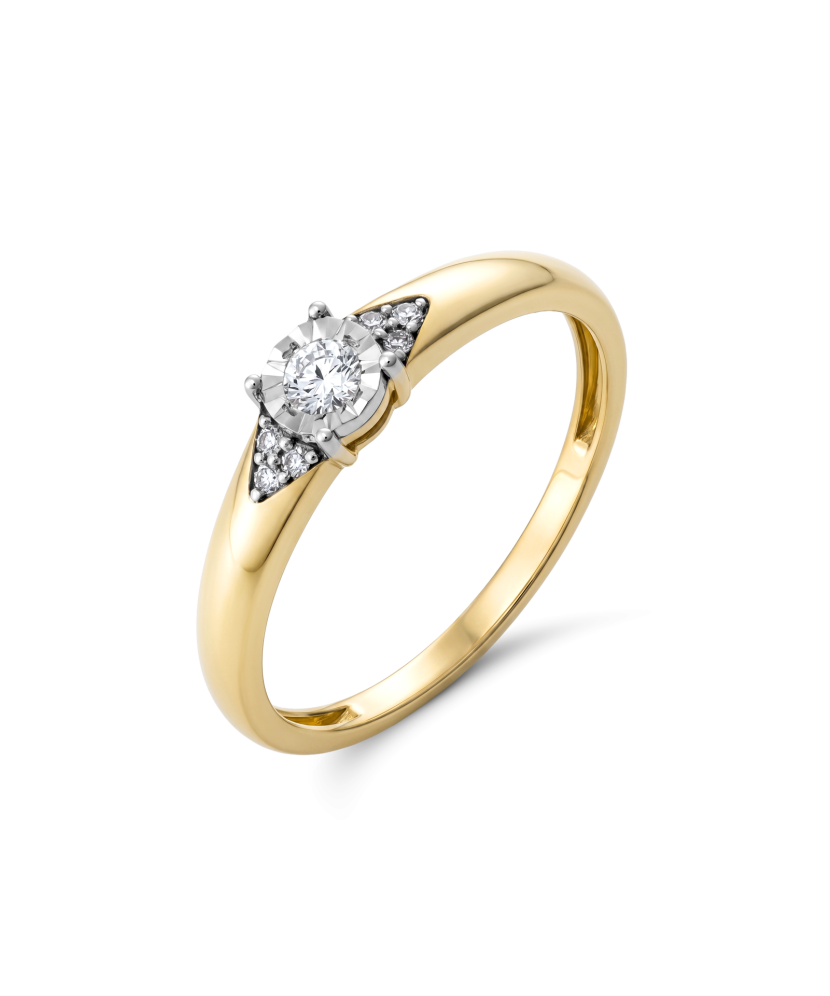 Yellow Gold ring with diamonds