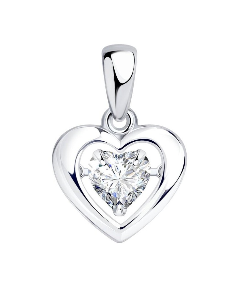 Sterling silver pendant with zirconium "heart"