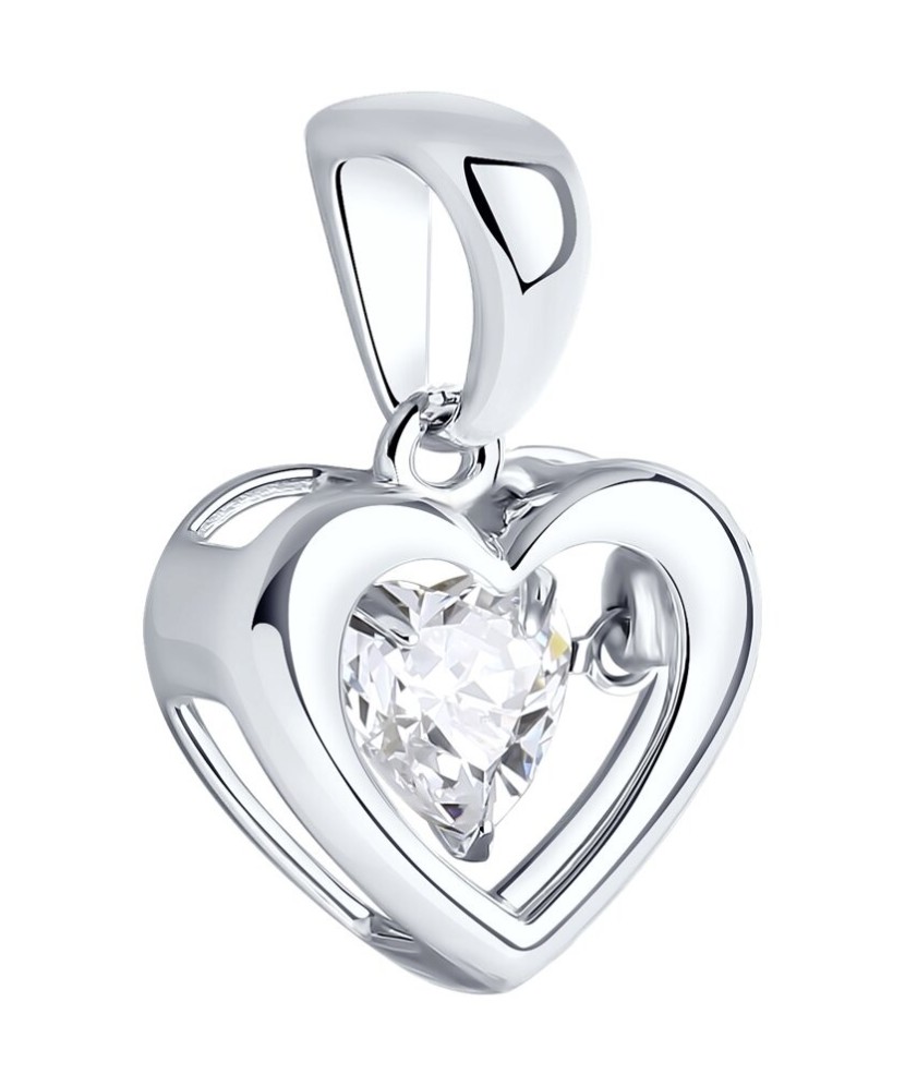 Sterling silver pendant with zirconium "heart"