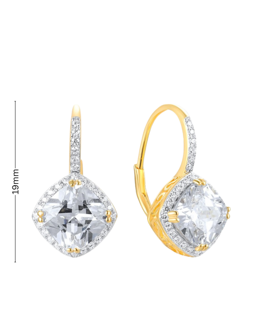 Gilded sterling silver earrings with zircons