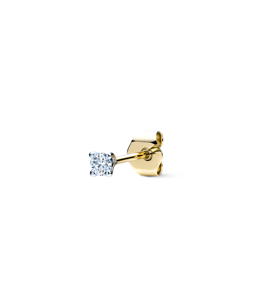 Yellow gold earring with a 0.03 ct diamond (1 pc.)