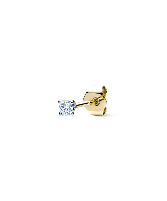 Yellow gold earring with a 0.03 ct diamond (1 pc.)
