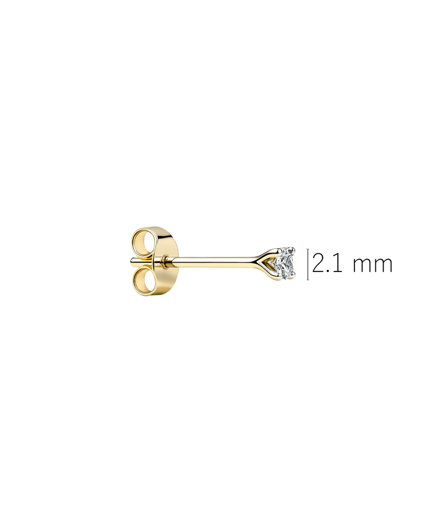 Yellow gold earring with a 0.03 ct diamond (1 pc.)