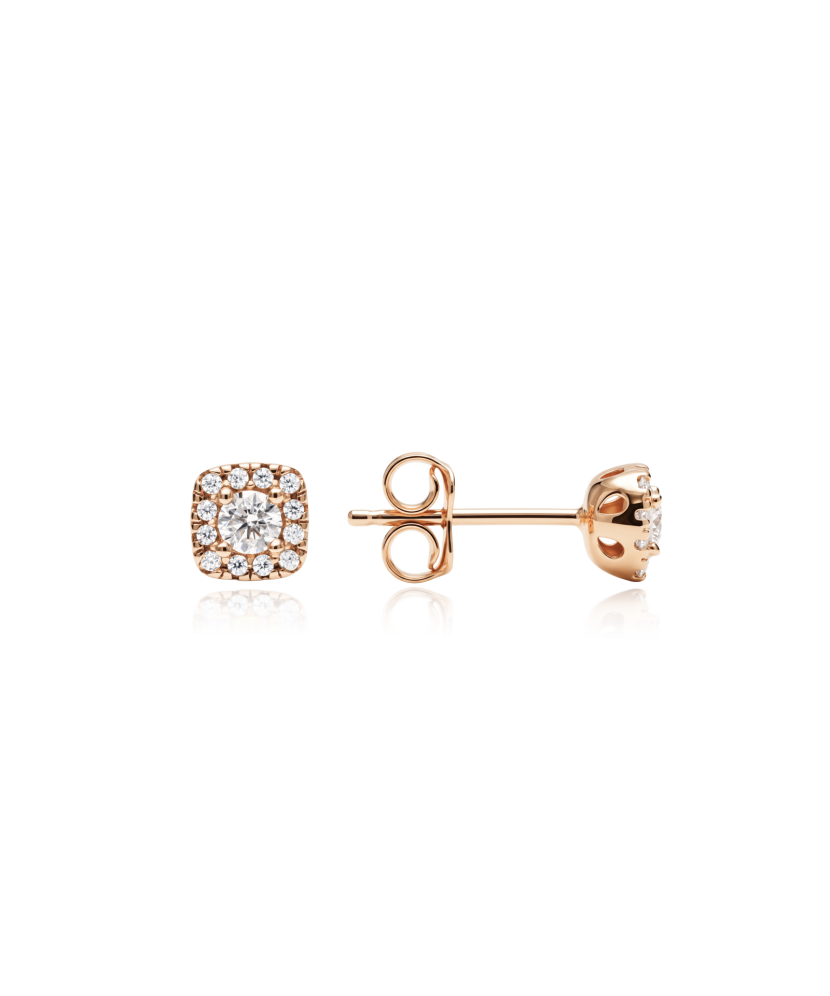 Gold earrings with zircons