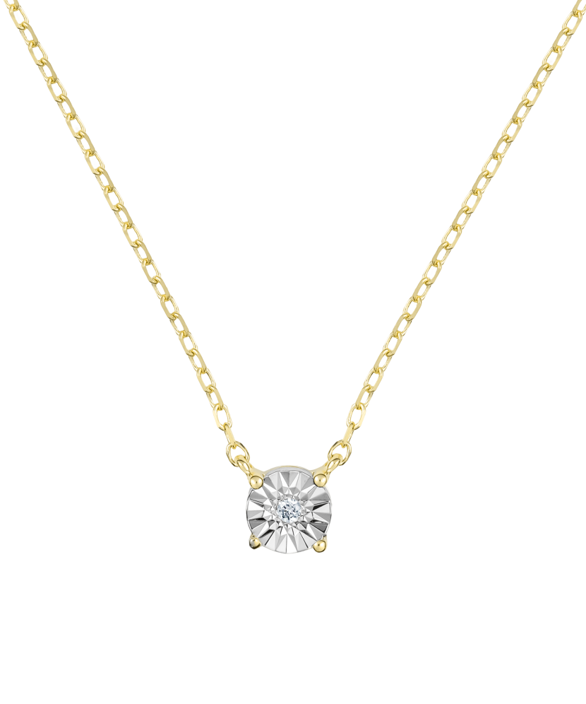 Yellow gold chain with diamond pendant