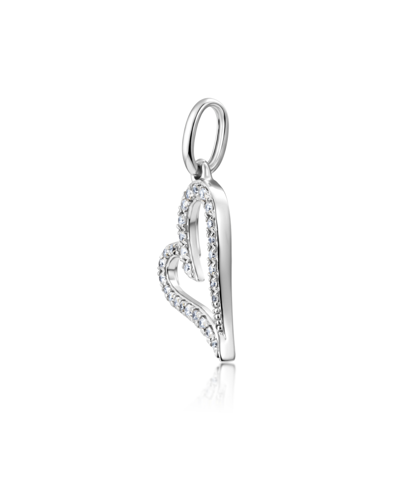 White gold pendant with diamonds "Heart"