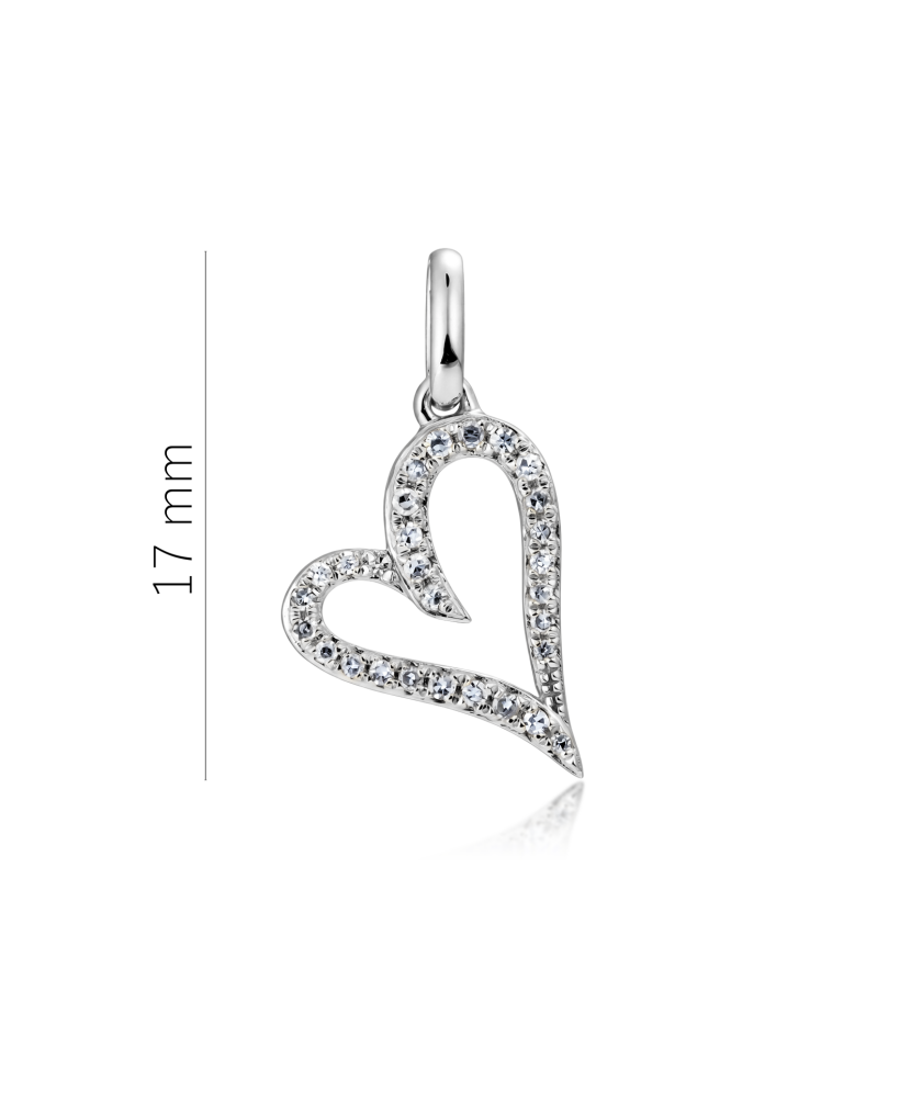 White gold pendant with diamonds "Heart"