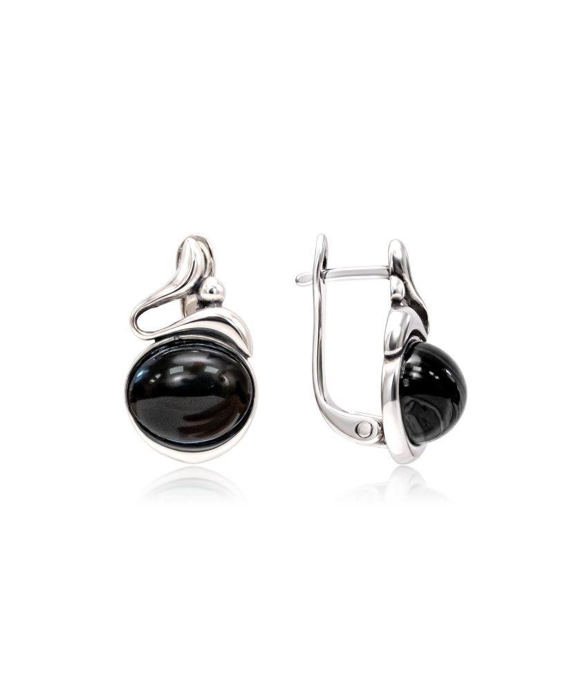 Sterling silver earrings with onyx