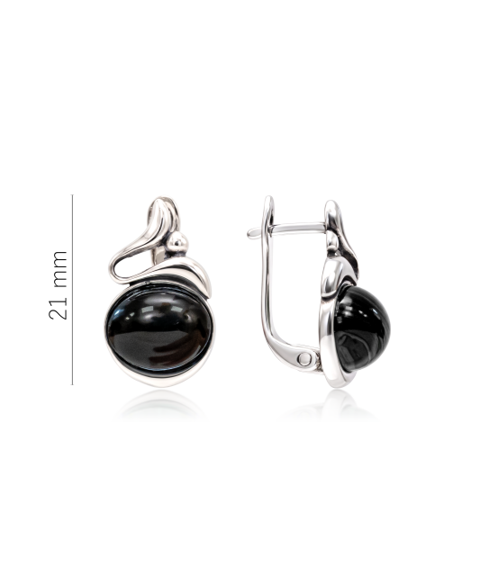 Sterling silver earrings with onyx