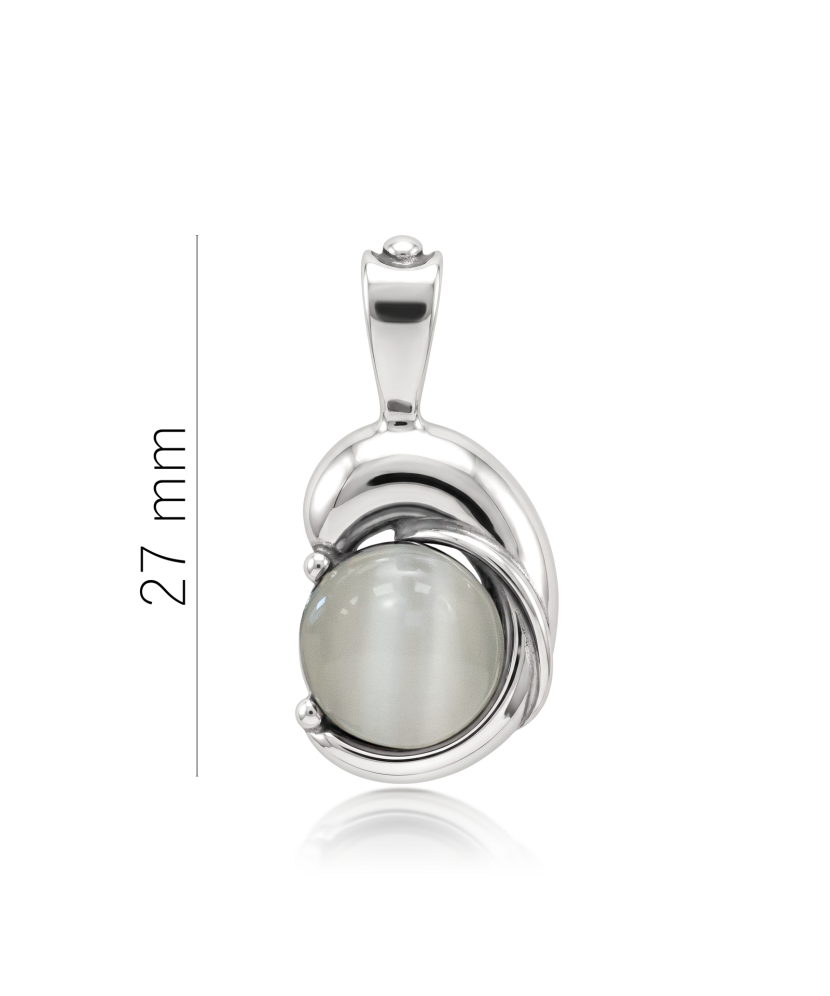 Sterling silver pendant with cats eye stone