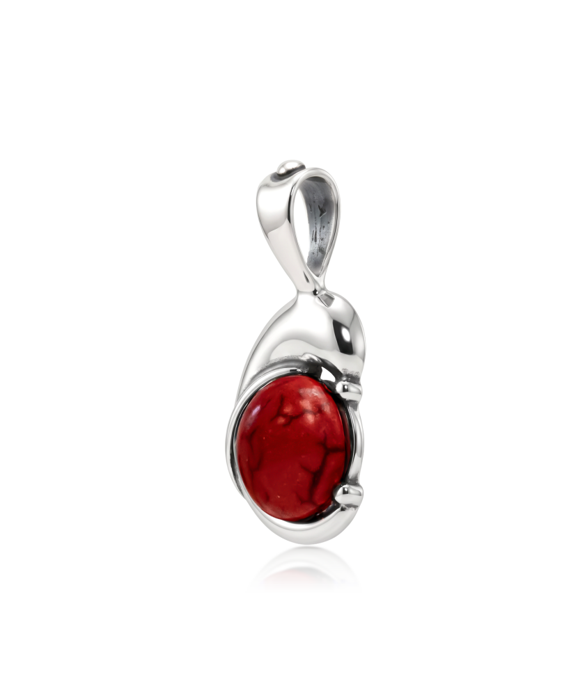 Sterling silver pendant with coral