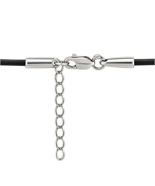 Rubber chain with hematite pendant