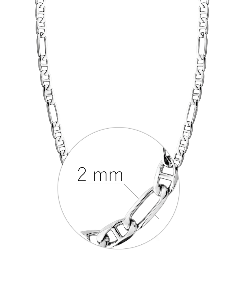 Hopeinen ketju "Figaro" 2mm