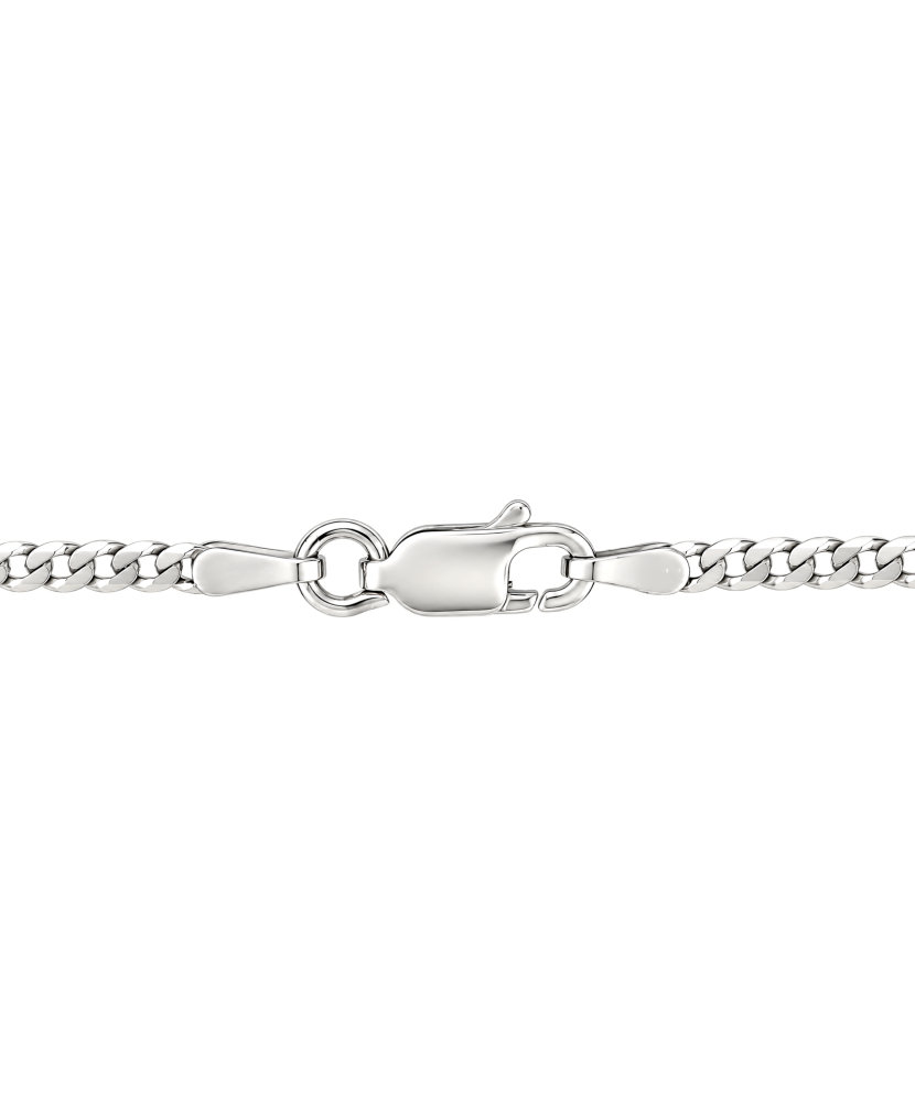 Hopeinen “Curb”-kaulaketju 2,2 mm