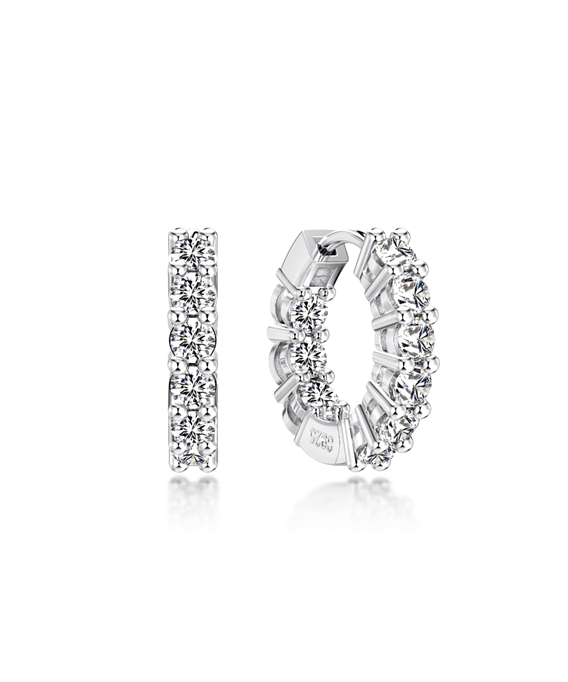 Sterling silver earrings with zircons