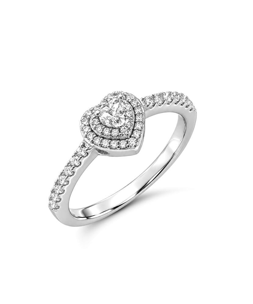 Silver ring with cubic zirconia “Heart”