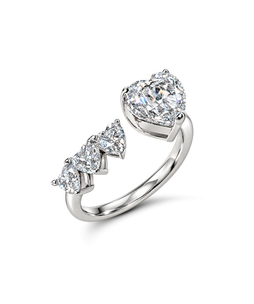 Silver ring with cubic zirconia “Heart”