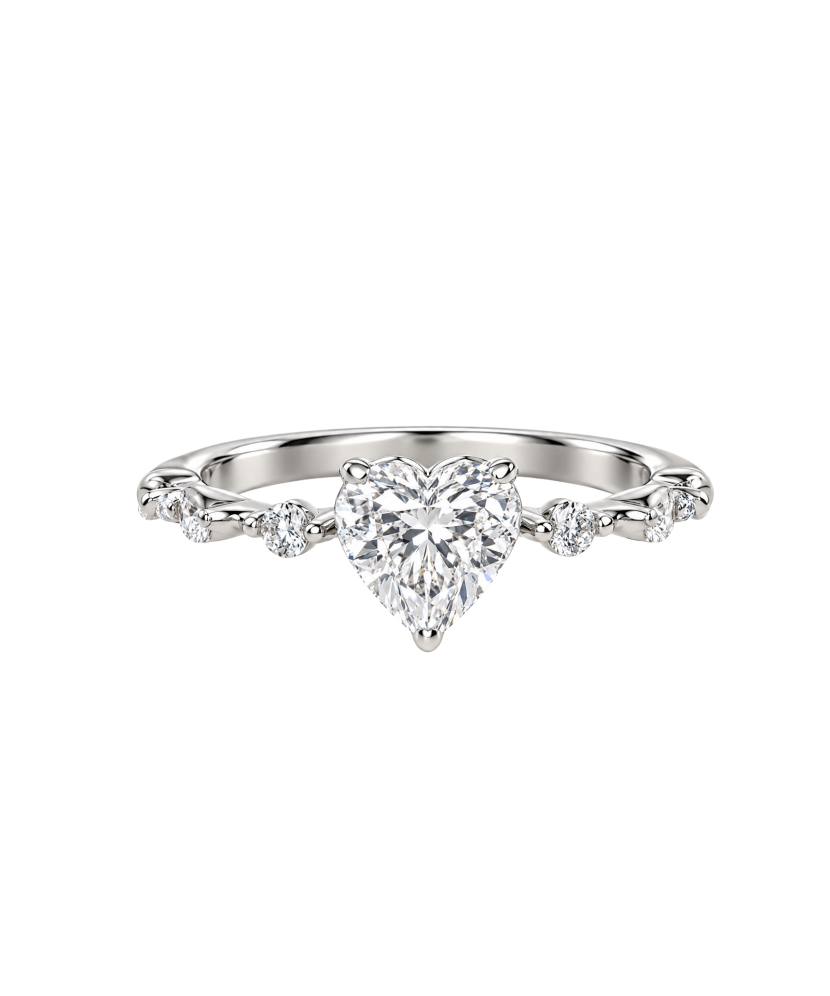 Silver ring with cubic zirconia “Heart”
