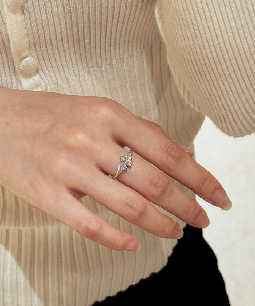 Silver ring with cubic zirconia “Heart”