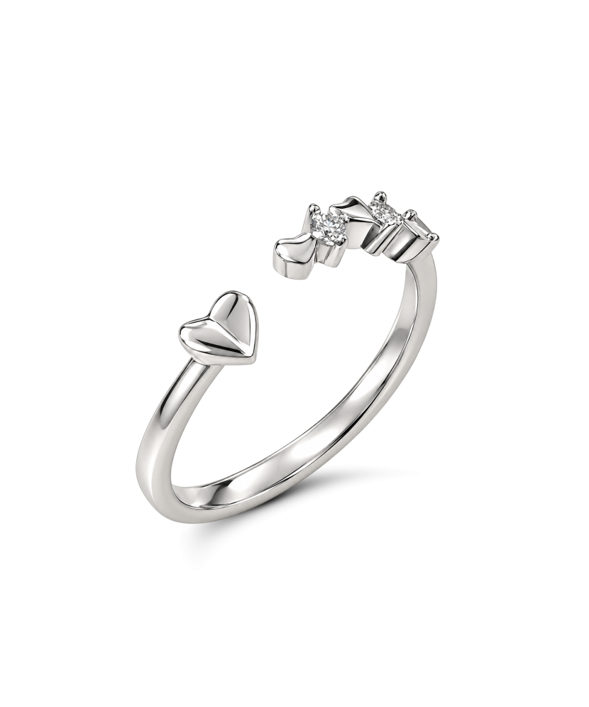 Silver ring with cubic zirconia “Heart”