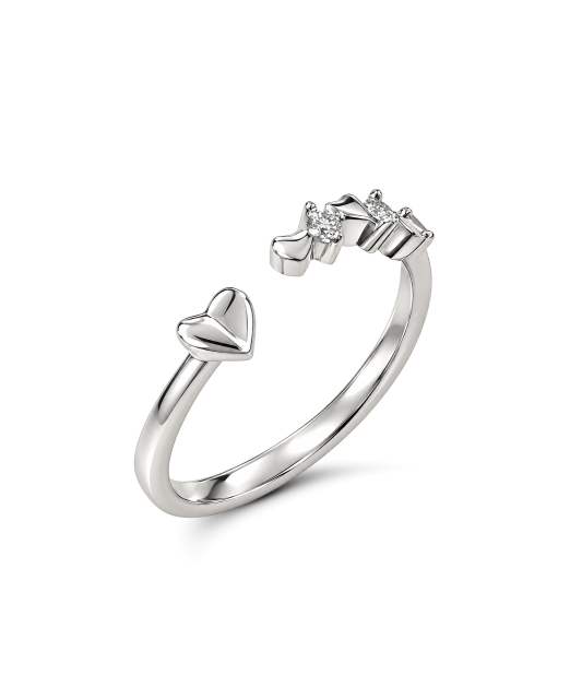 Silver ring with cubic zirconia “Heart”