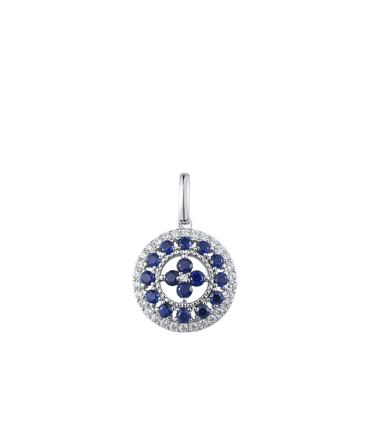 Sterling Silver pendant with nano sapphires and zircons