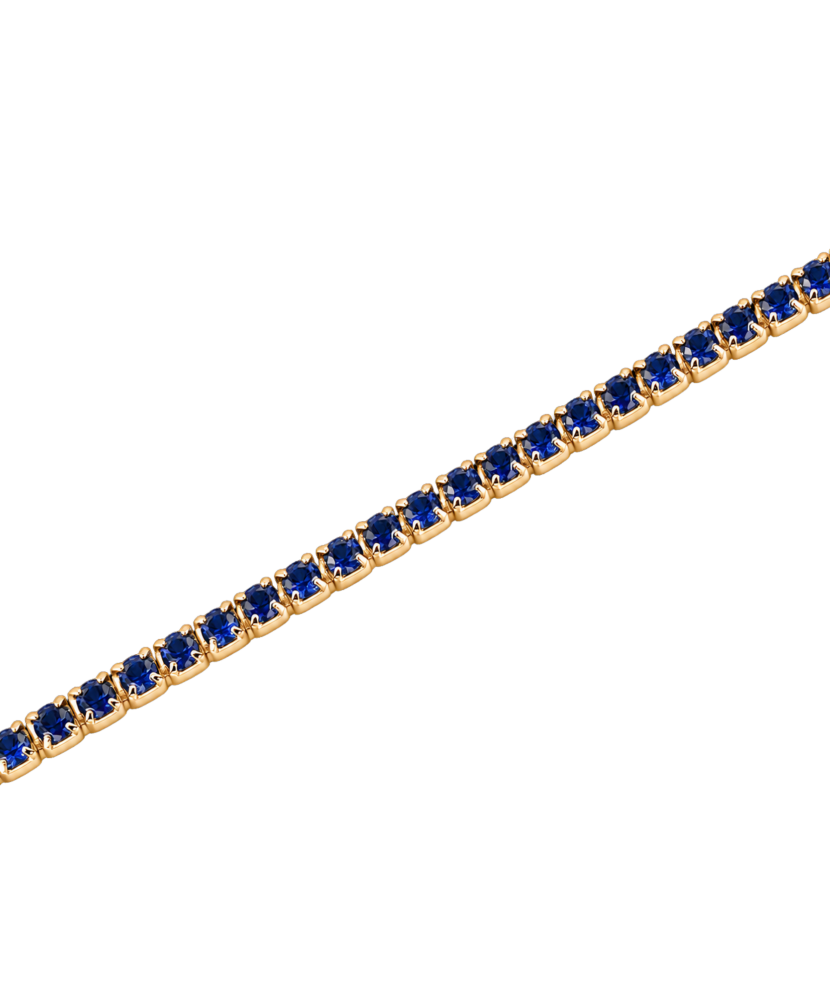 Gold-plated silver bracelet with nano sapphires