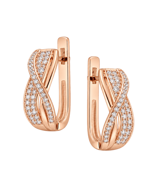 Gilded sterling silver earrings with zircons